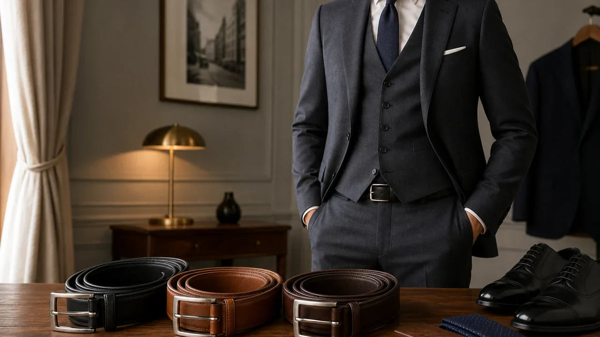 Quelle ceinture porter avec un costume trois-pièces ?