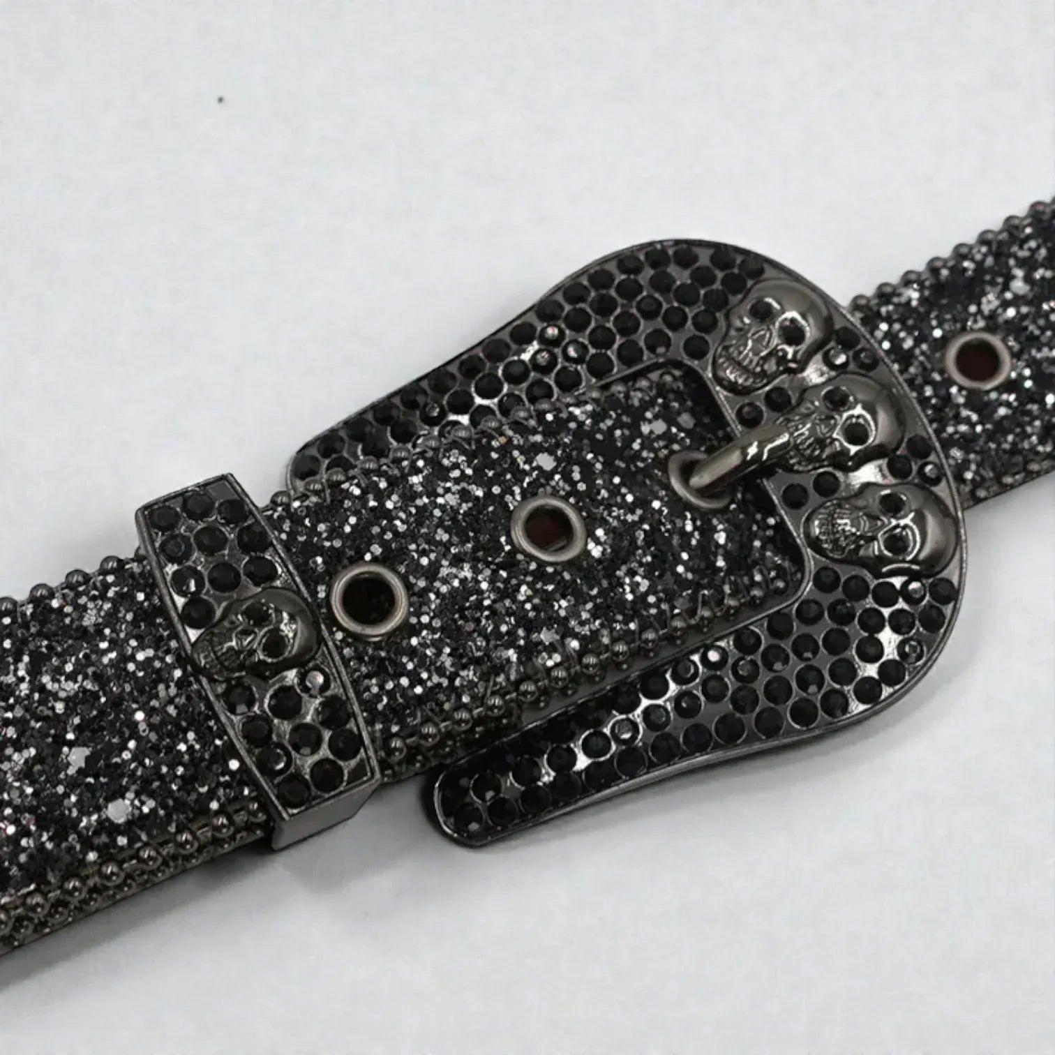 Maison de la Ceinture Ceinture à strass crâne unisexe – Skull shine