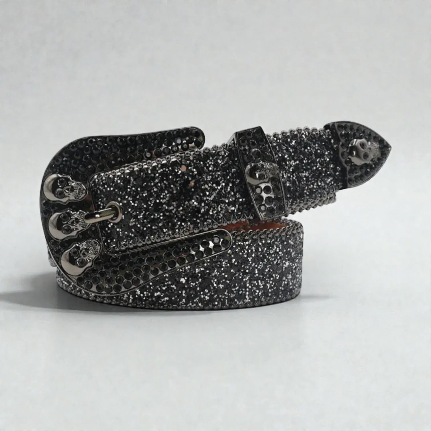 Maison de la Ceinture Ceinture à strass crâne unisexe – Skull shine