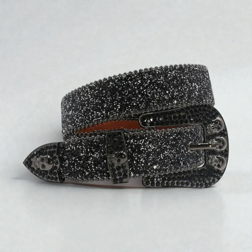 Maison de la Ceinture Ceinture à strass crâne unisexe – Skull shine