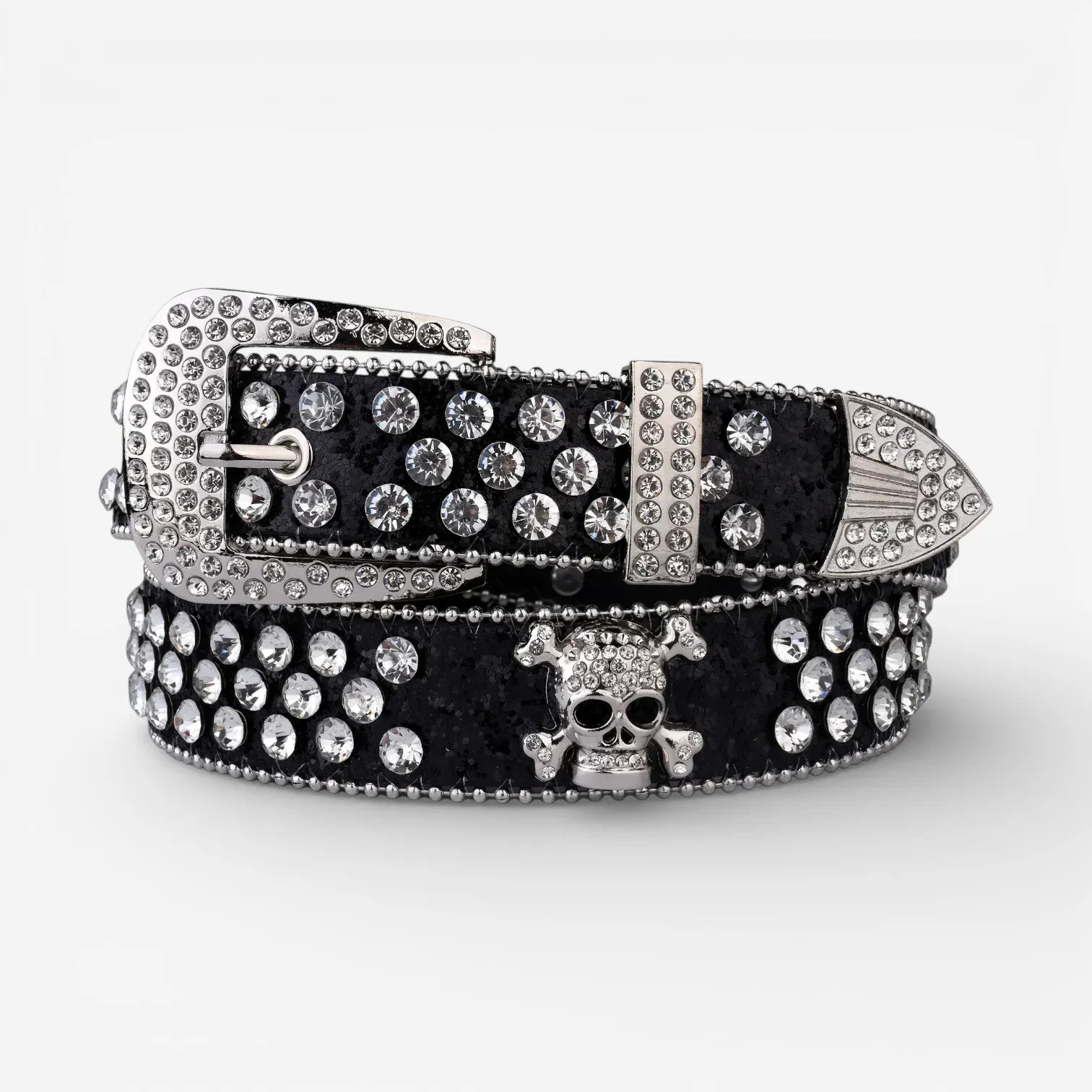 Maison de la Ceinture Noir / 115cm Ceinture à strass femme – SkullRider