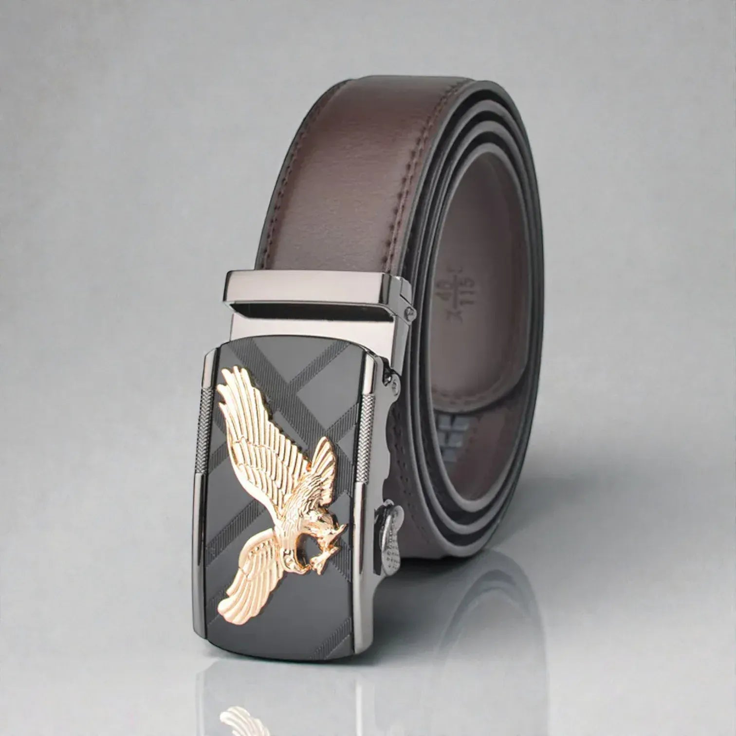 Maison de la Ceinture Café / Or / 105cm Ceinture automatique homme – Sovren