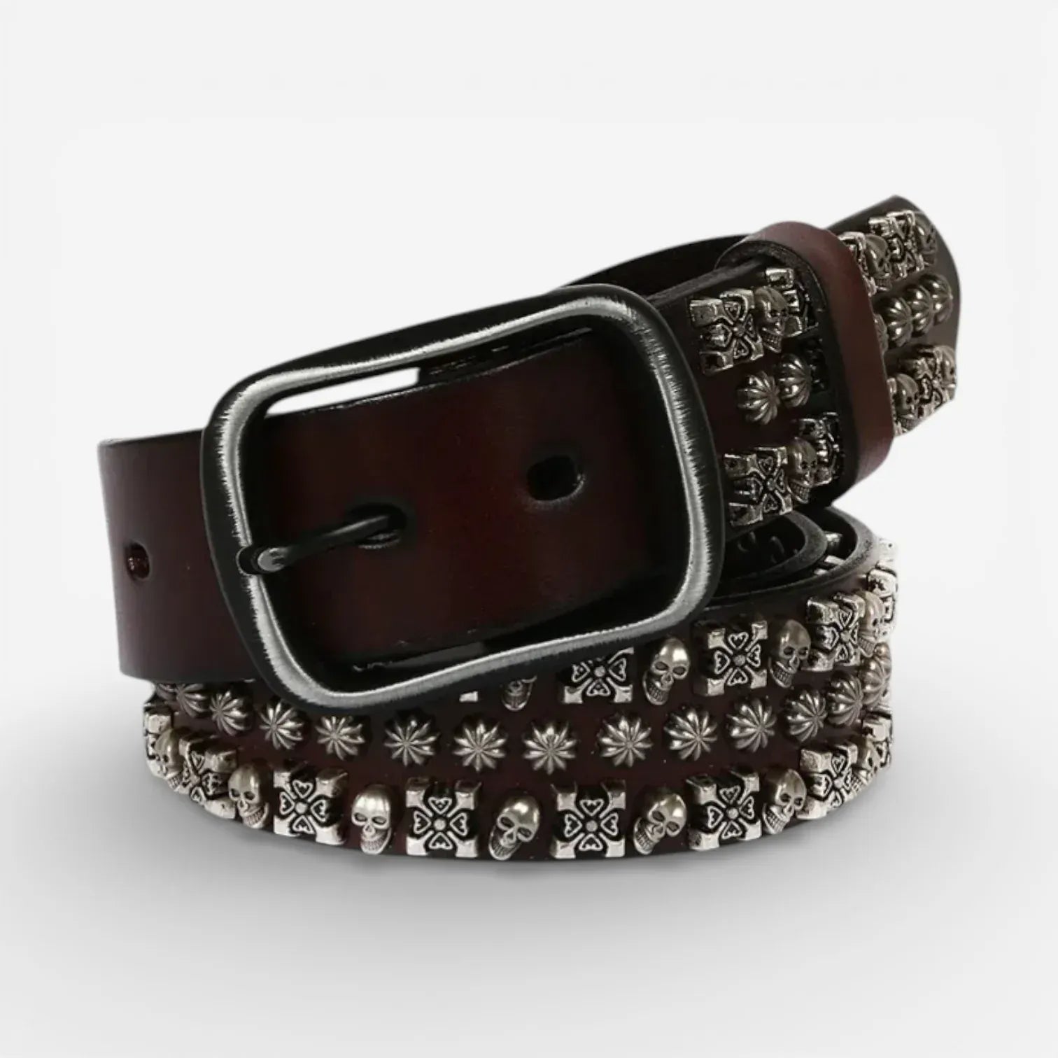 Maison de la Ceinture Café / 105cm Ceinture cloutée femme – Skullforge