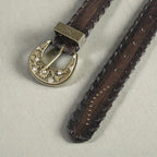 Maison de la Ceinture Café / 100cm Ceinture cloutée femme – Vespera