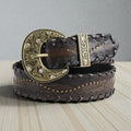 Maison de la Ceinture Café / 100cm Ceinture cloutée femme – Vespera