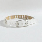 Maison de la Ceinture Blanc / 100cm Ceinture cloutée femme - Vexalia