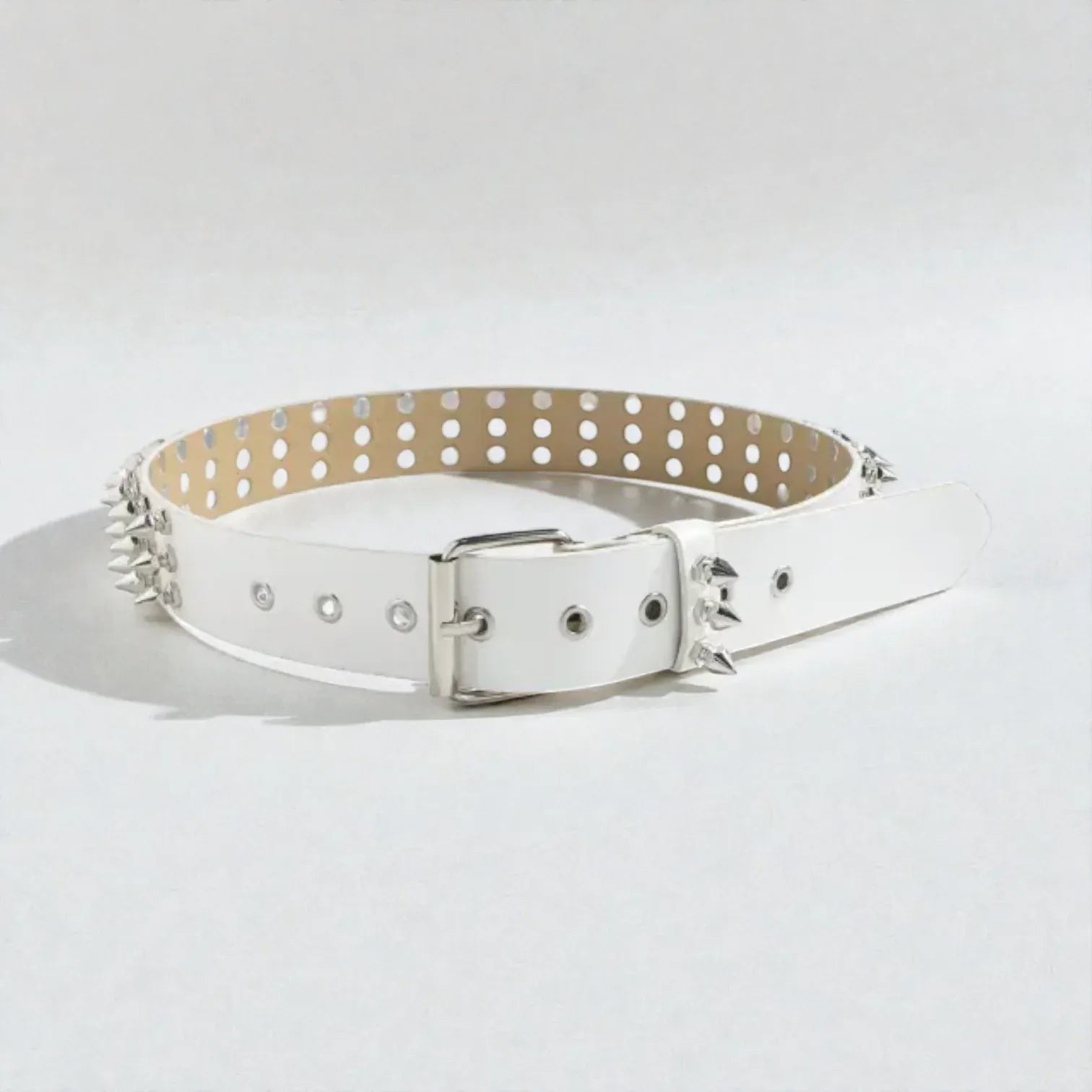 Maison de la Ceinture Blanc / 100cm Ceinture cloutée femme - Vexalia