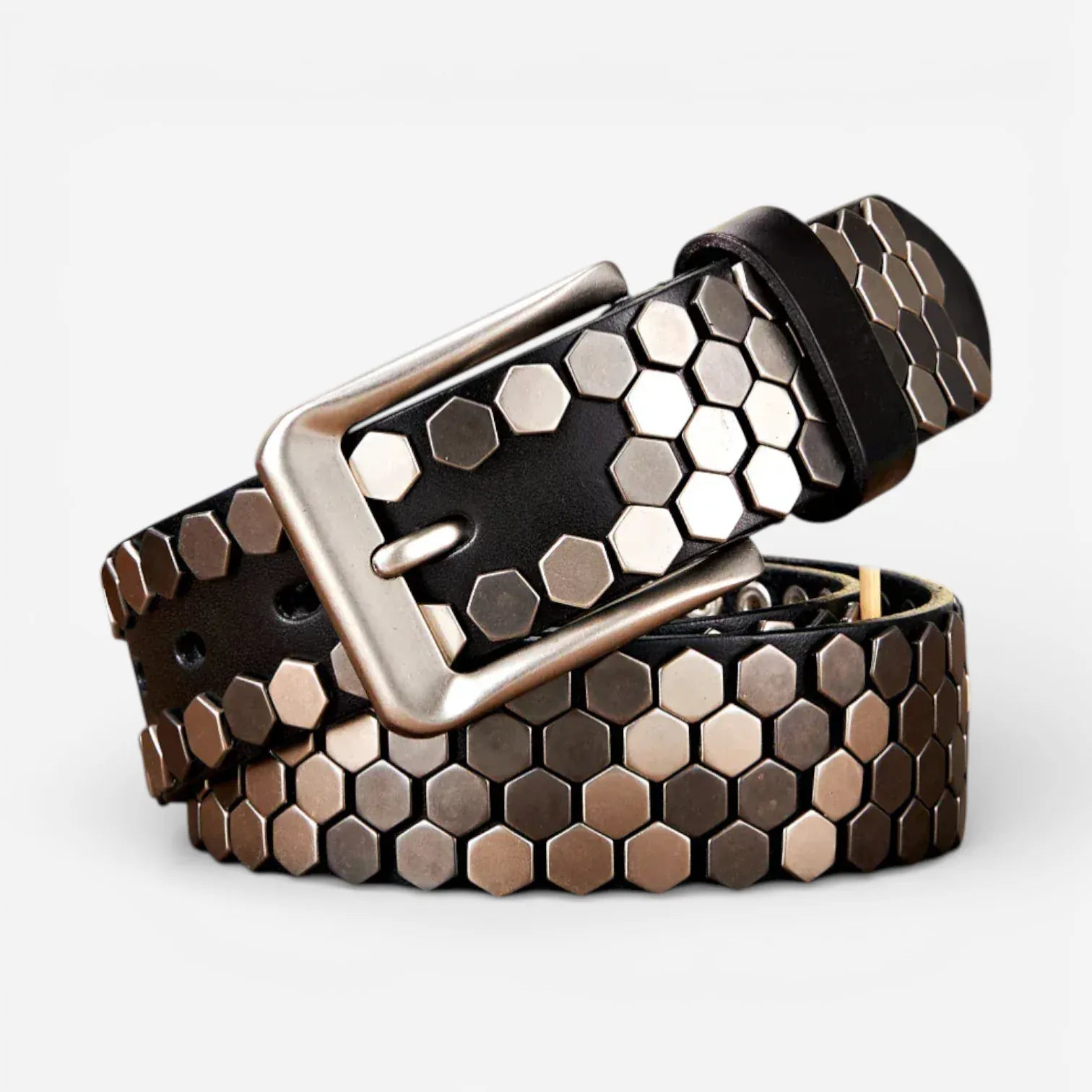 Maison de la Ceinture Noir / 105cm Ceinture cloutée homme – Hexarock