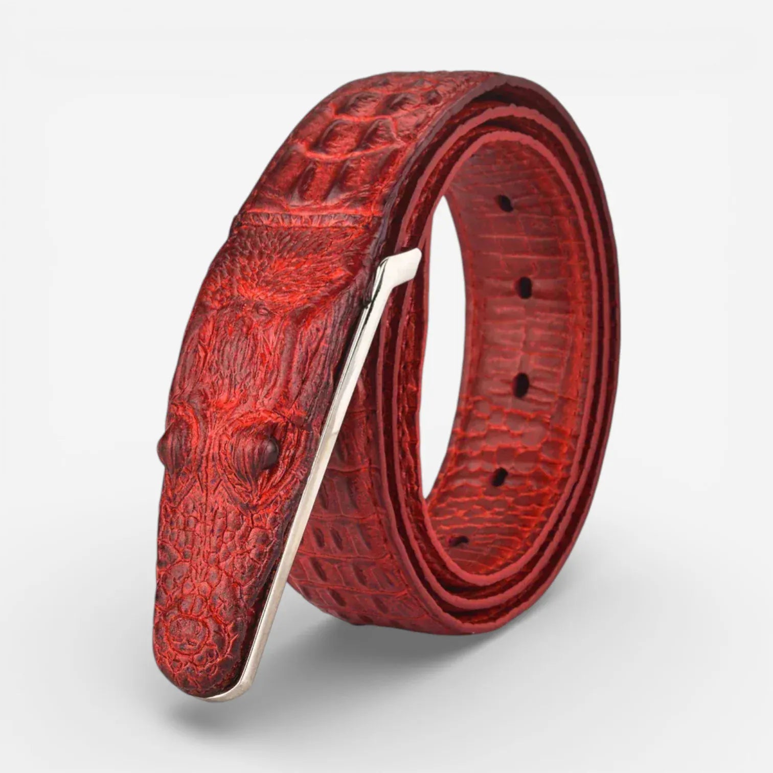 Maison de la Ceinture Rouge / 110cm Ceinture crocodile homme – Drakarys