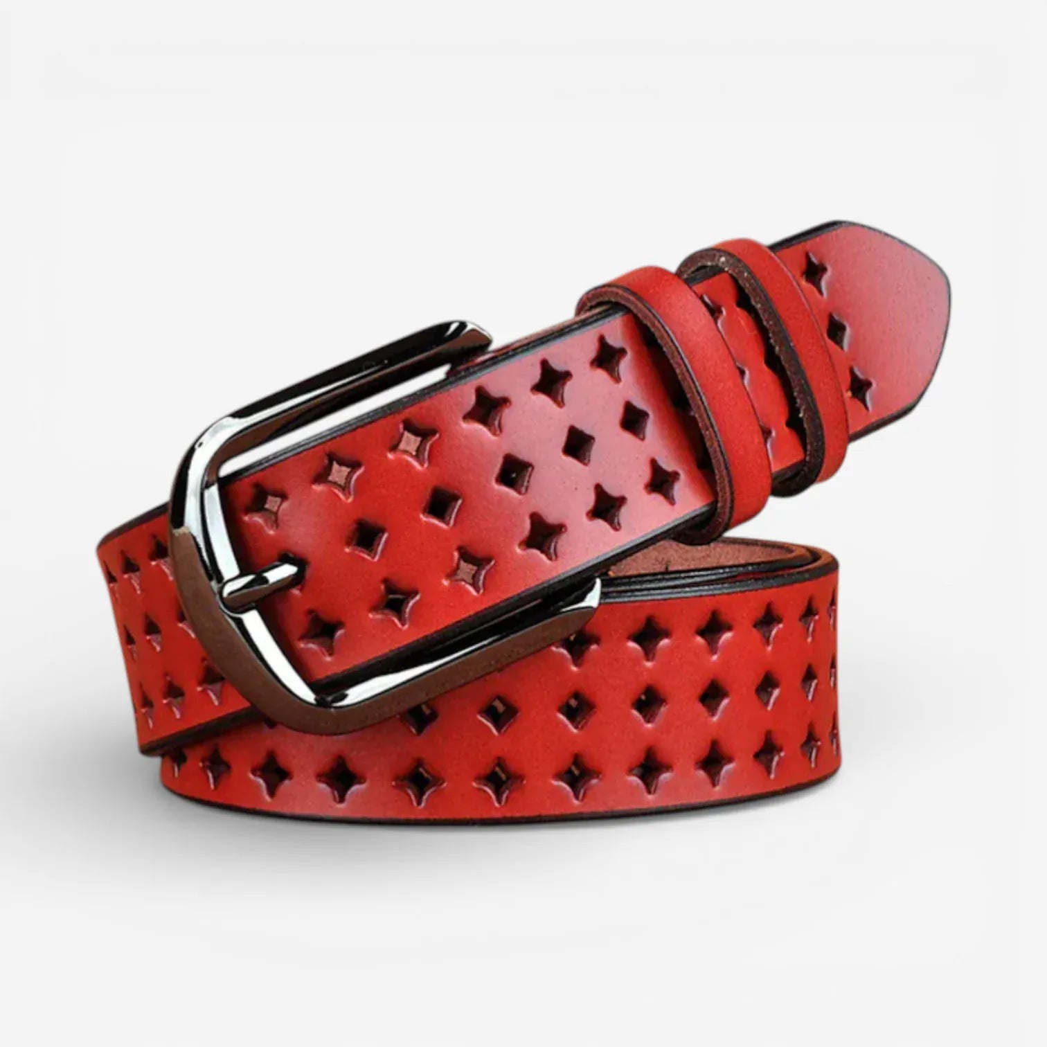 Maison de la Ceinture Rouge / 95cm Ceinture cuir ajourée femme – Anaria