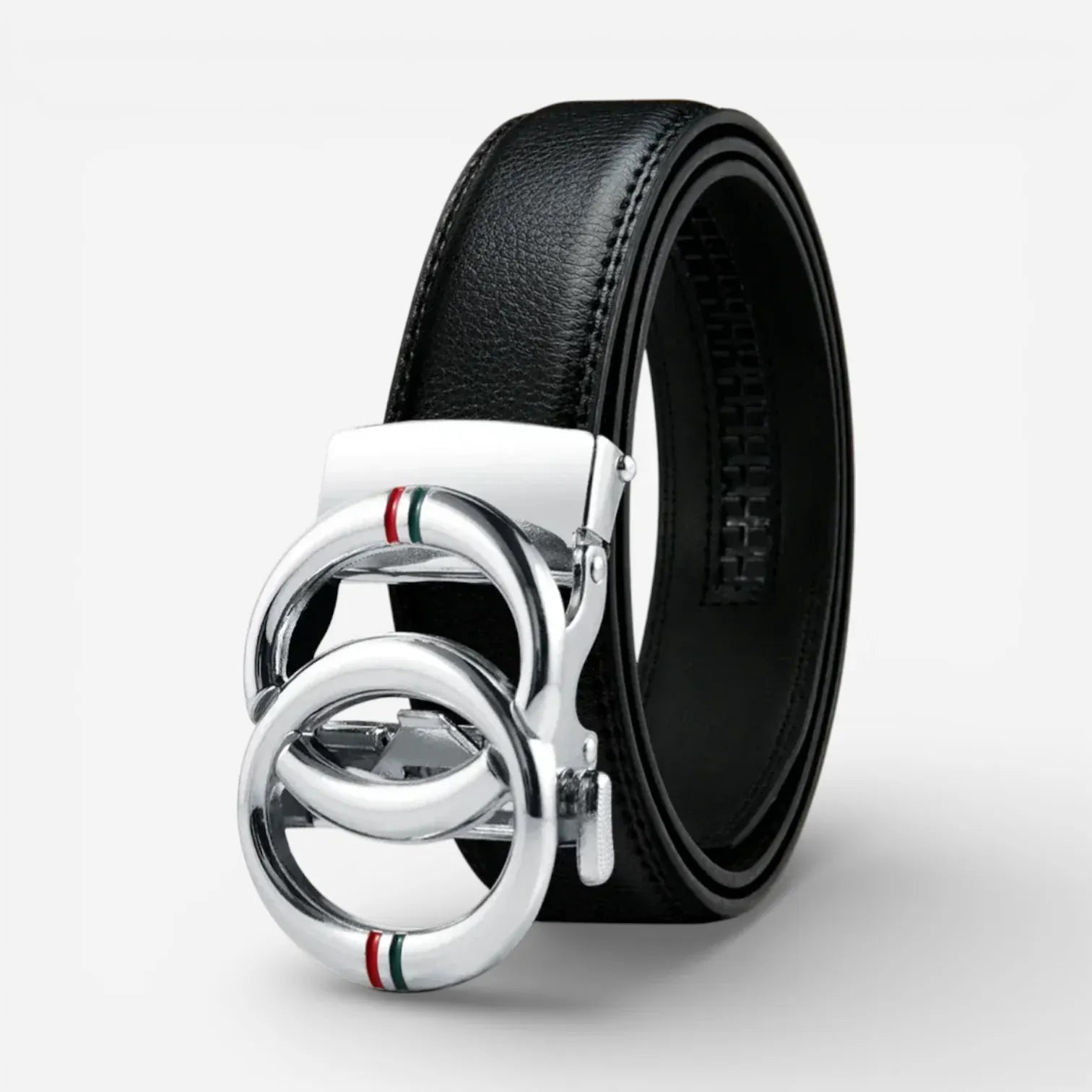 Maison de la Ceinture Noir / Argent / Texturé / 105cm Ceinture cuir automatique homme – Duvano