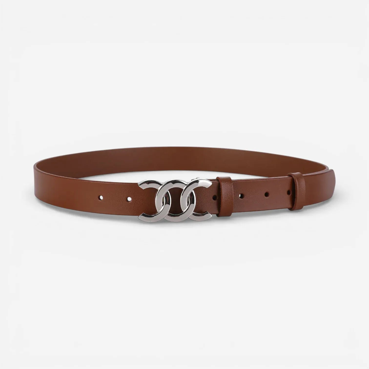 Maison de la Ceinture Marron / Argent / 100cm Ceinture cuir femme – Arianna