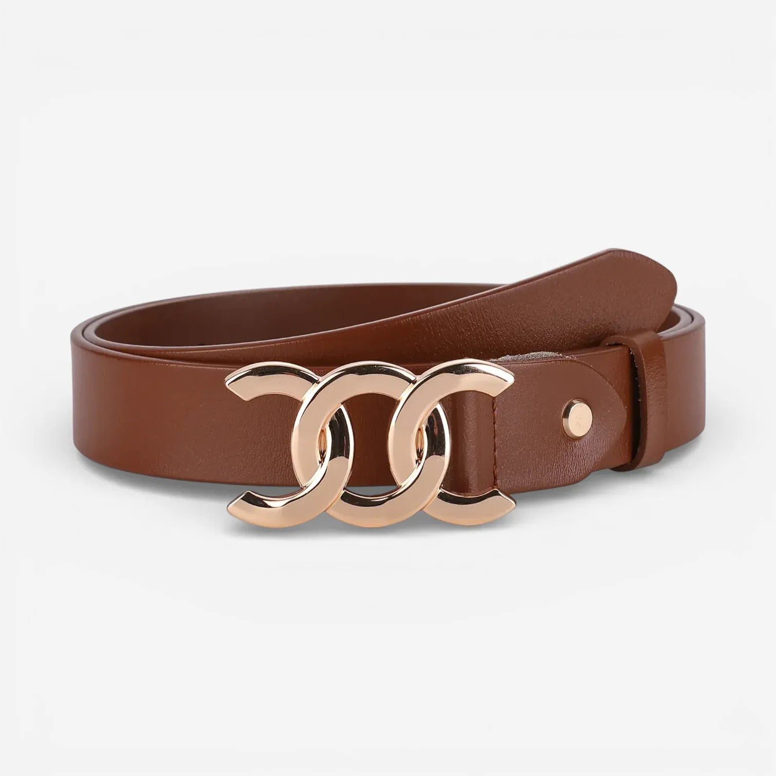 Maison de la Ceinture Marron / Or / 100cm Ceinture cuir femme – Arianna