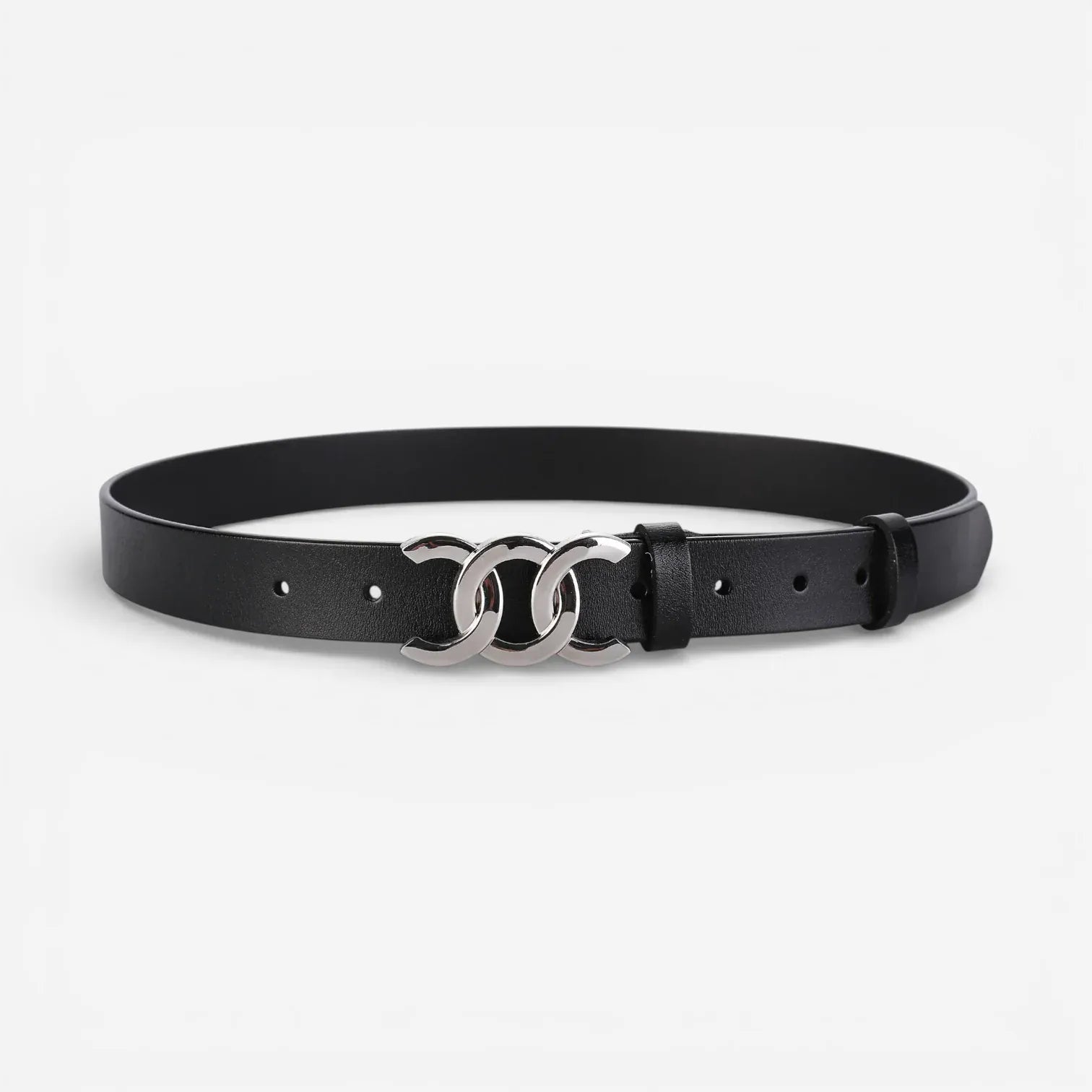 Maison de la Ceinture Noir / Argent / 100cm Ceinture cuir femme – Arianna