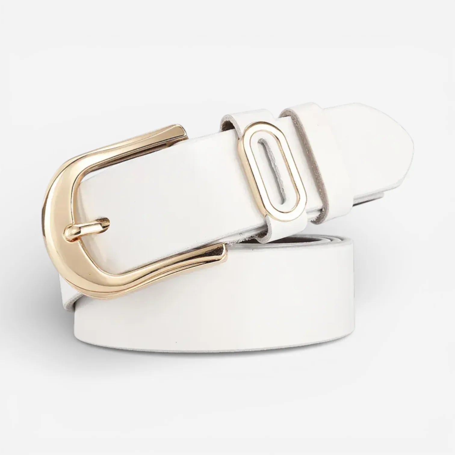 Maison de la Ceinture Blanc / 105cm Ceinture cuir femme - Élina