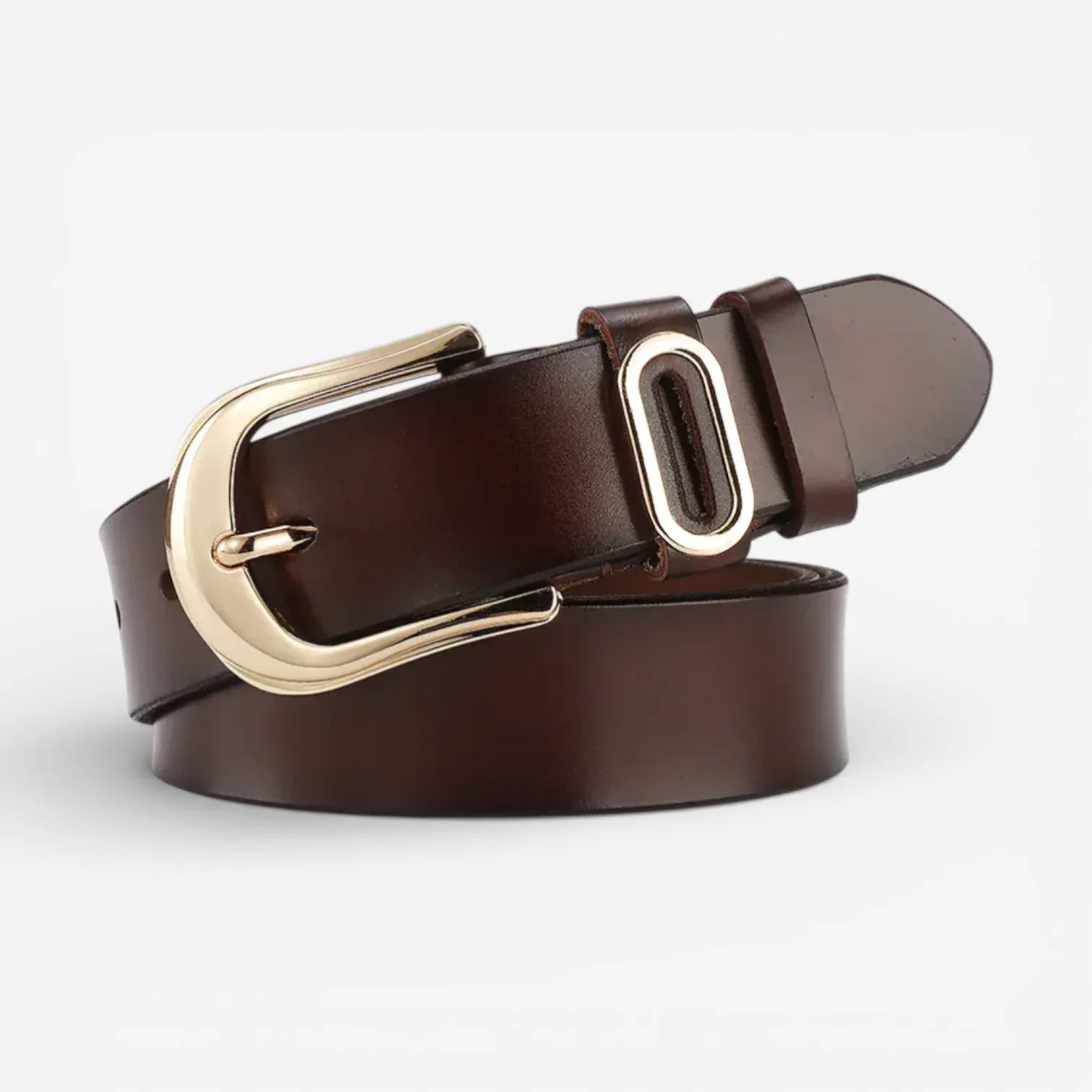 Maison de la Ceinture Café / 105cm Ceinture cuir femme - Élina