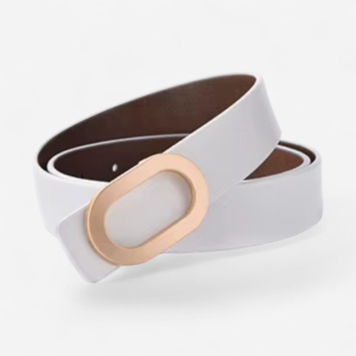 Maison de la Ceinture Blanc / 95cm Ceinture cuir femme - Elora