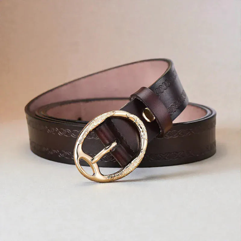 Maison de la Ceinture Café / 100cm Ceinture cuir femme – Floréna