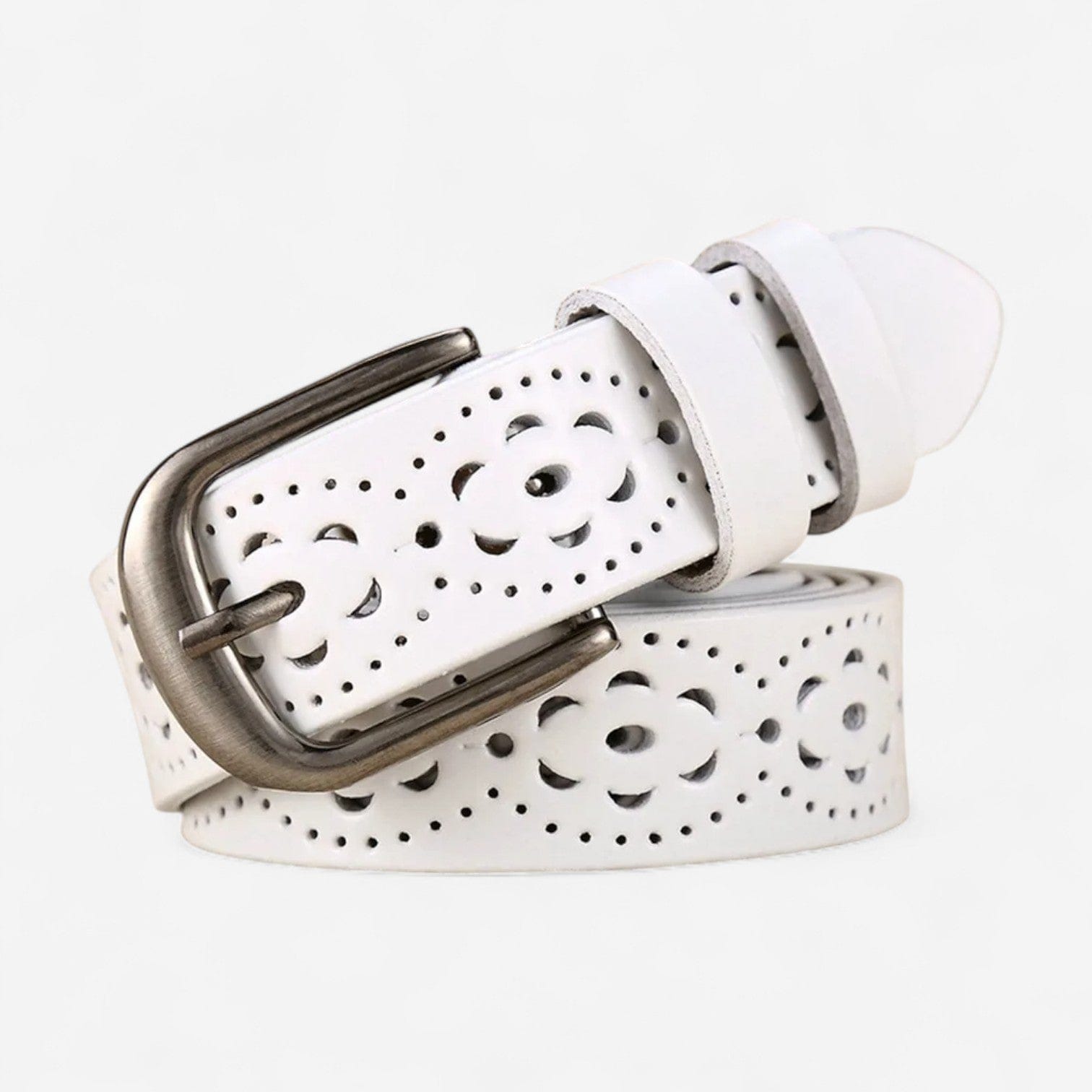 Maison de la Ceinture Blanc / 95cm Ceinture cuir femme – Loriane