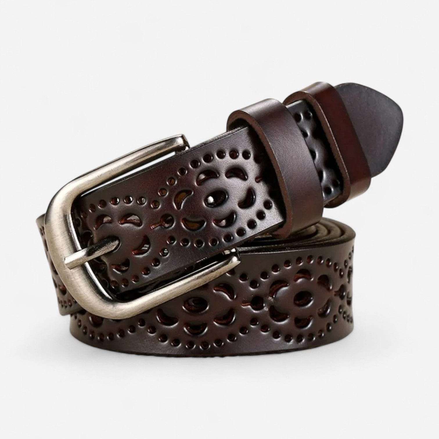 Maison de la Ceinture Café / 95cm Ceinture cuir femme – Loriane