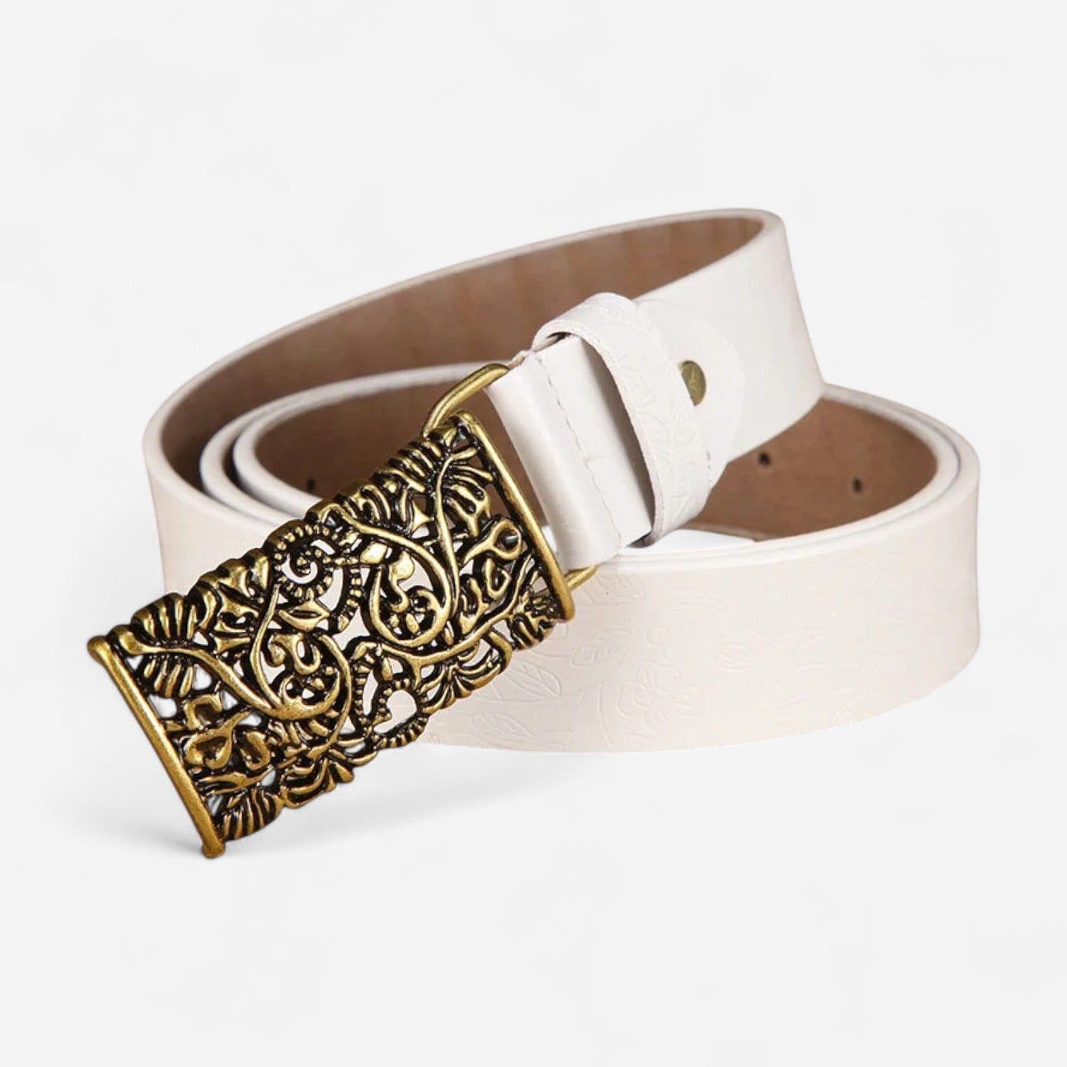 Maison de la Ceinture Blanc / 95cm Ceinture cuir femme – Loryn