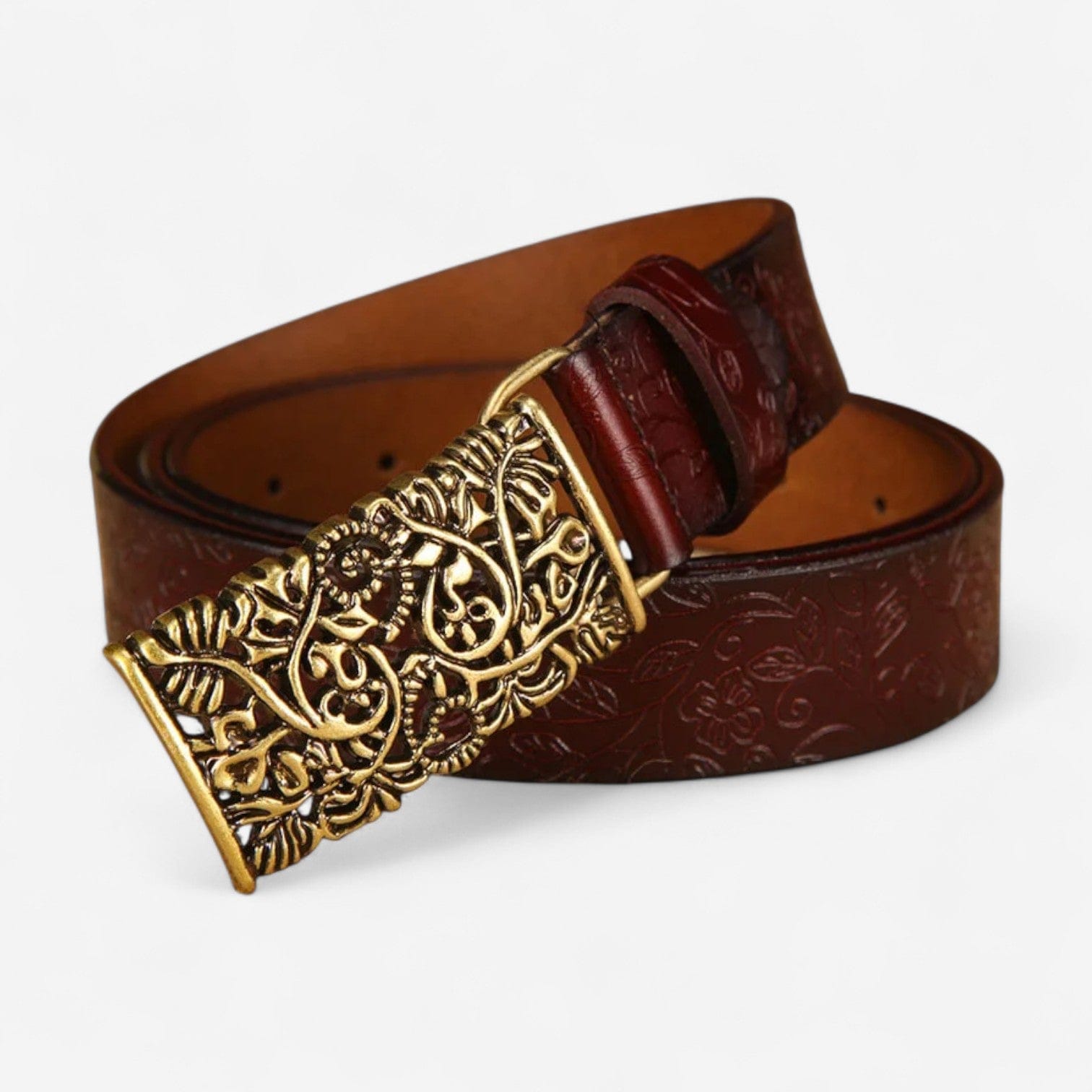 Maison de la Ceinture café / 95cm Ceinture cuir femme – Loryn