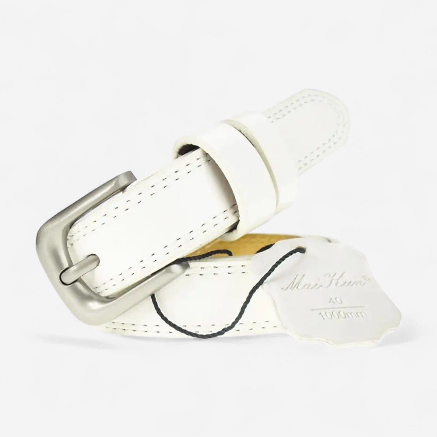 Maison de la Ceinture Blanc / 100cm Ceinture cuir femme - Maïra