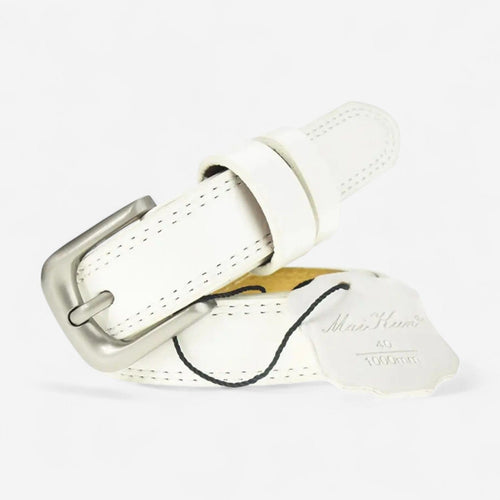 Maison de la Ceinture Blanc / 100cm Ceinture cuir femme - Maïra