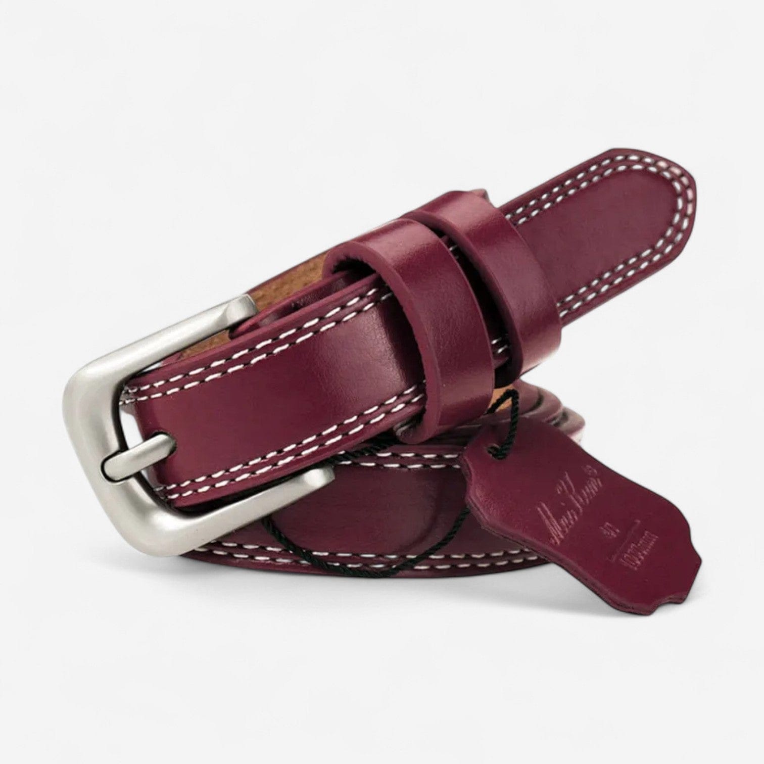 Maison de la Ceinture Bordeaux / 100cm Ceinture cuir femme - Maïra