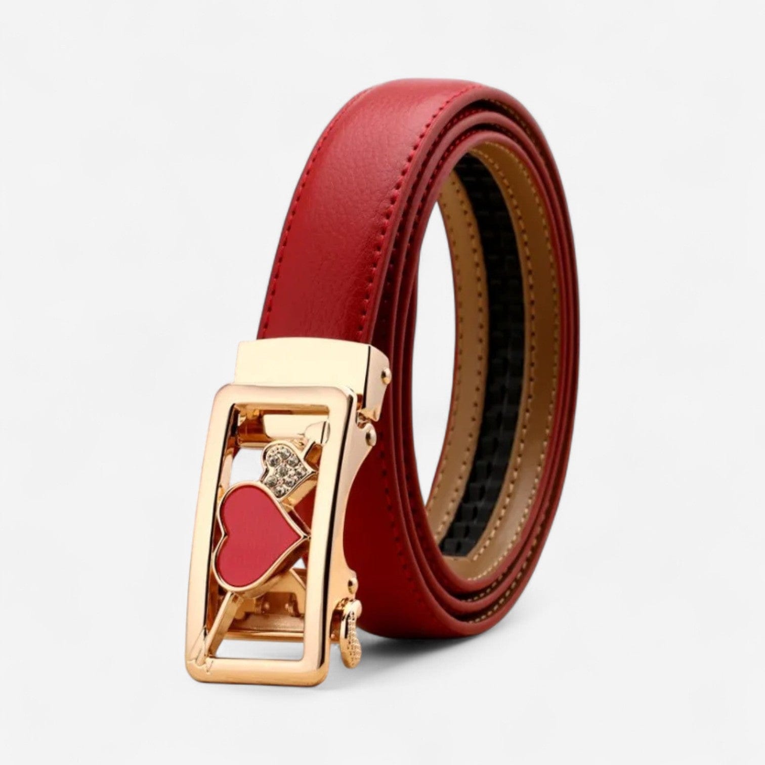 Maison de la Ceinture Coeur Rouge OR / 95cm Ceinture Cuir Femme – Mirana