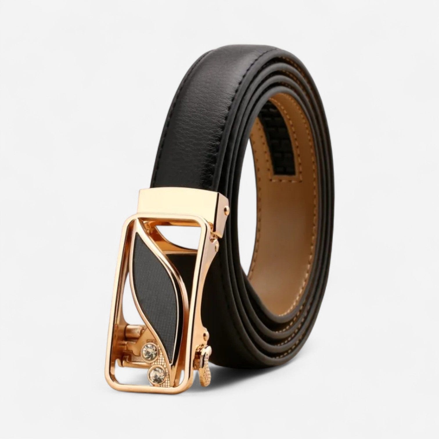 Maison de la Ceinture Feuille Noir OR / 95cm Ceinture Cuir Femme – Mirana