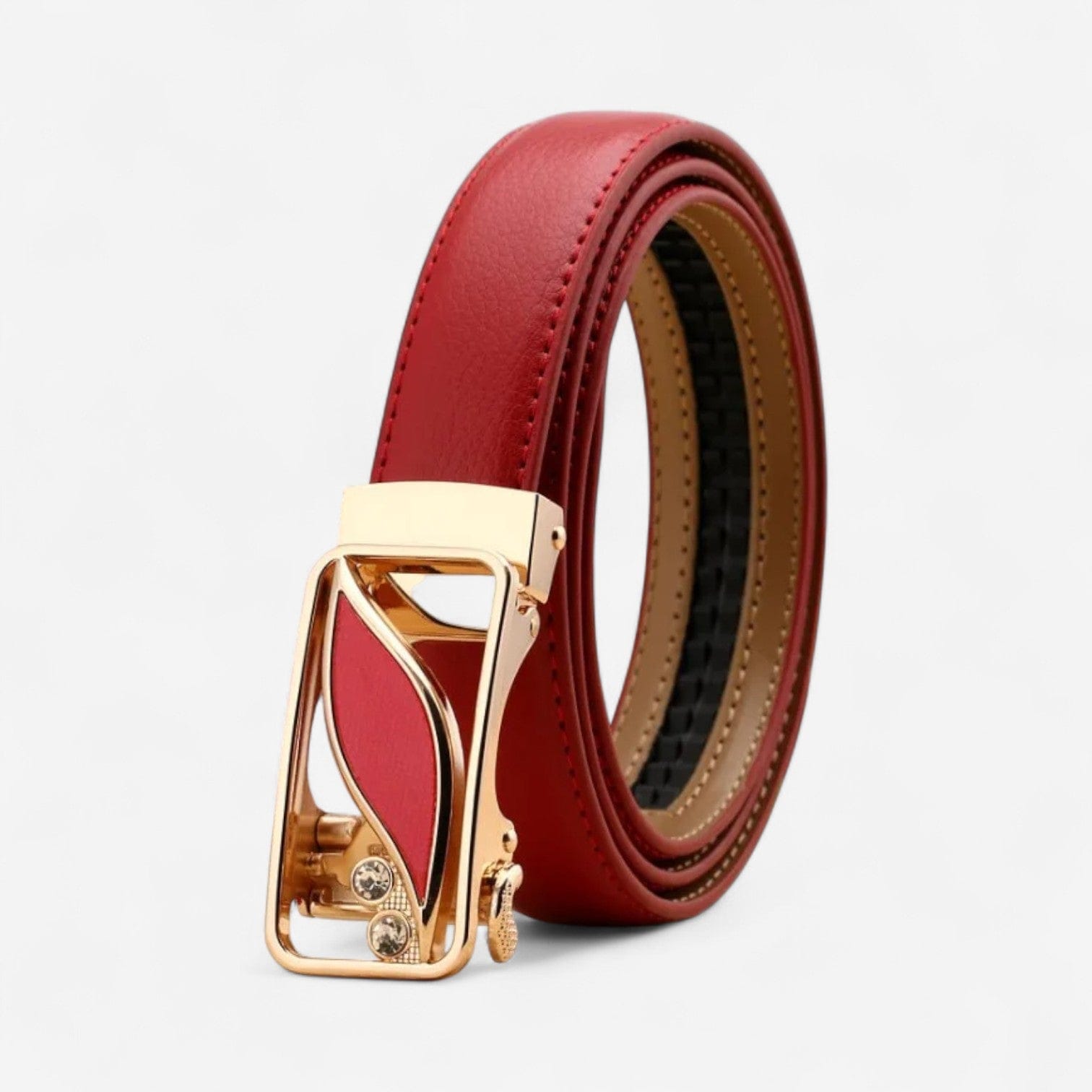 Maison de la Ceinture Feuille Rouge OR / 95cm Ceinture Cuir Femme – Mirana
