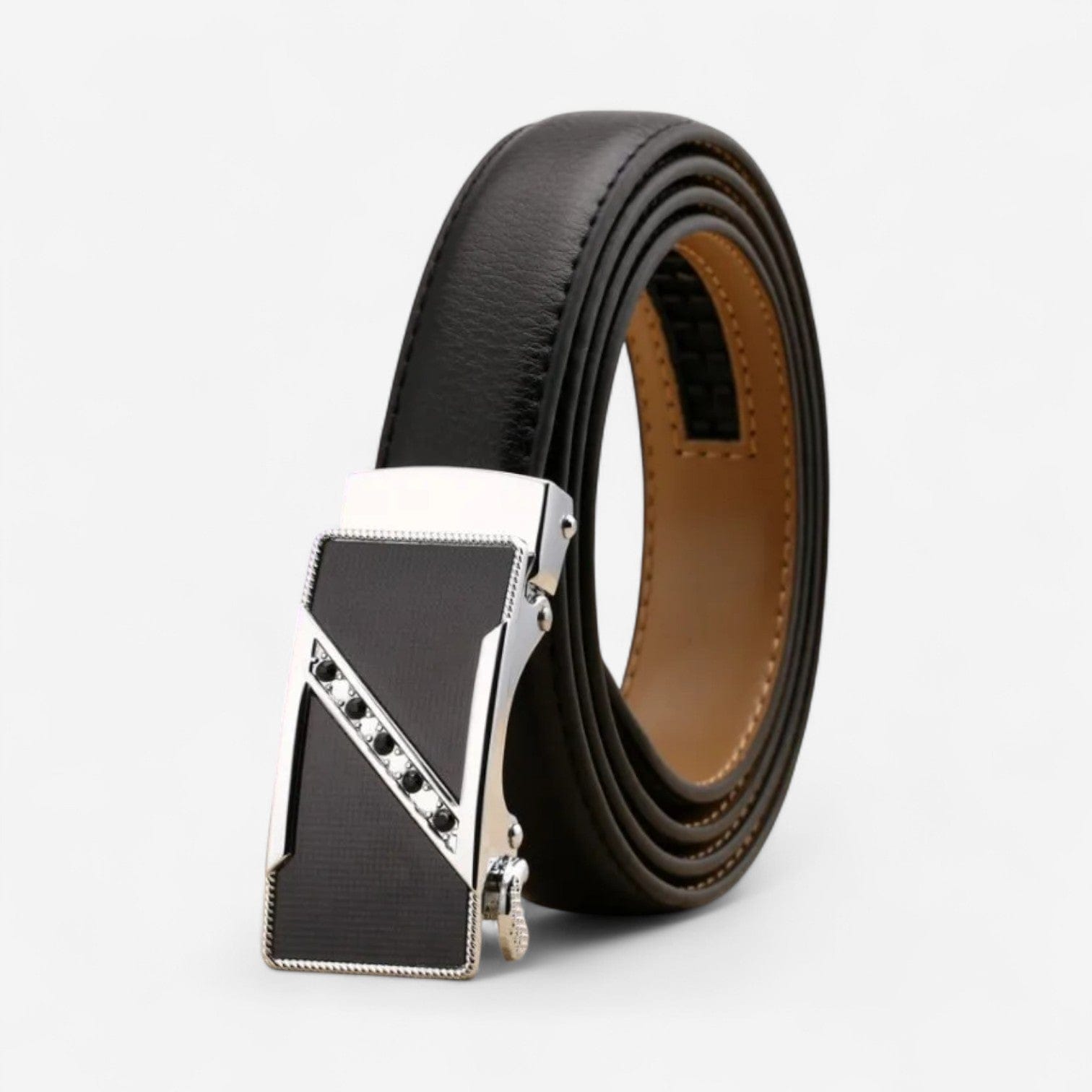 Maison de la Ceinture Prestige Noir Argent / 95cm Ceinture Cuir Femme – Mirana