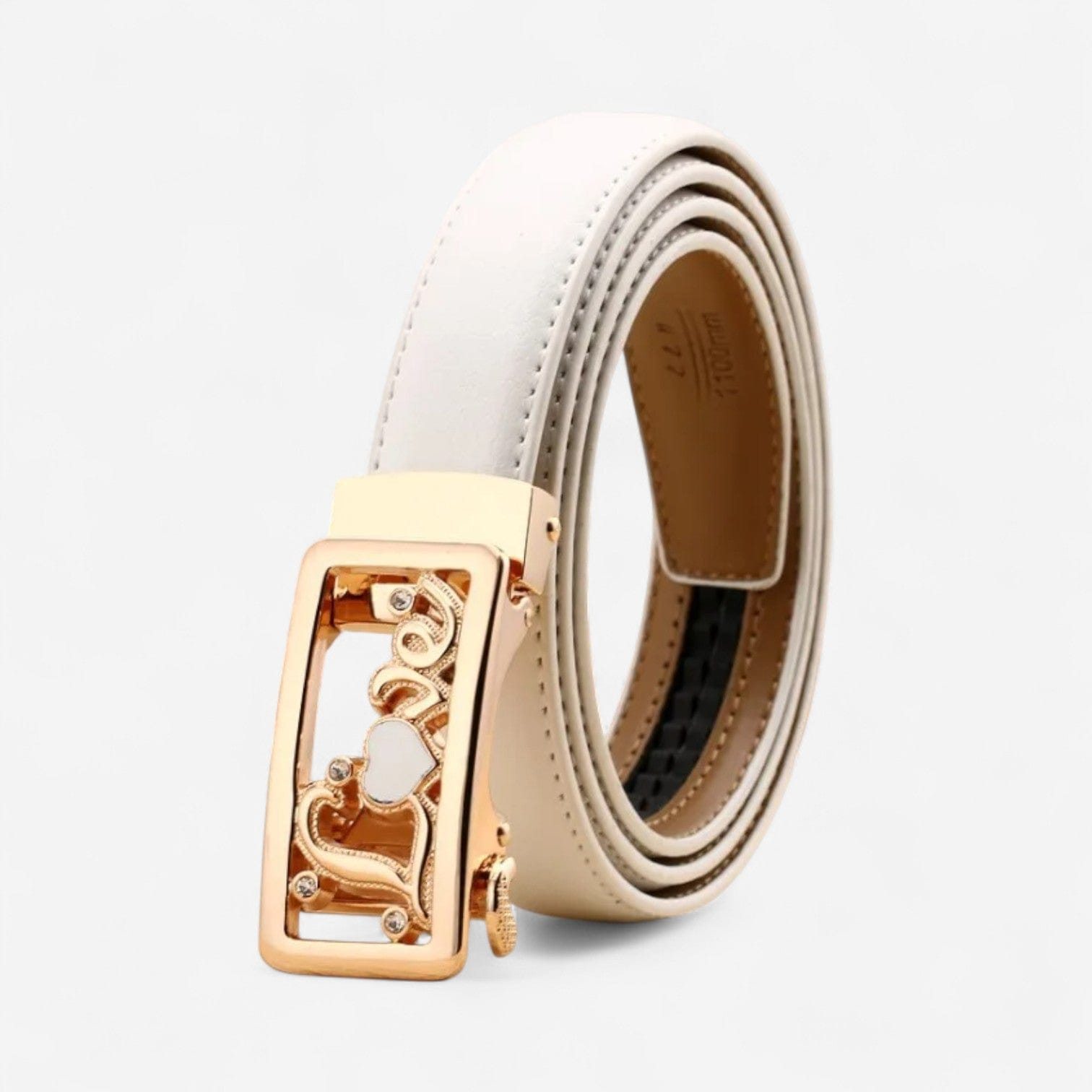 Maison de la Ceinture Romance Blanc Or / 95cm Ceinture Cuir Femme – Mirana