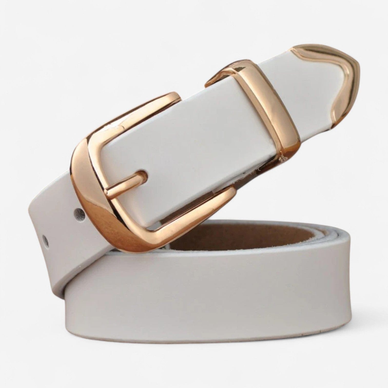 Maison de la Ceinture Blanc / 95cm Ceinture cuir femme - Nelya