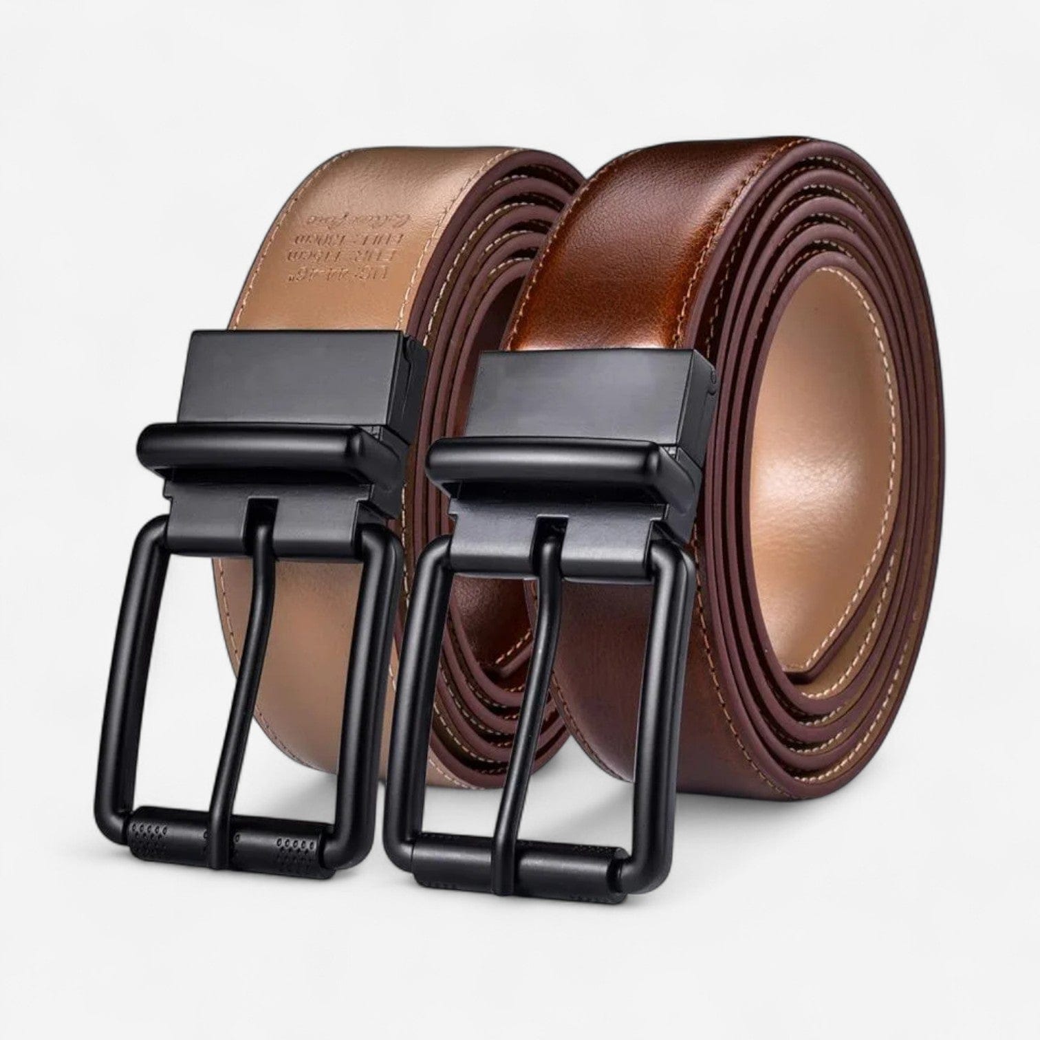 Maison de la Ceinture Noir - Kaki / 85cm Ceinture cuir homme - Alsten