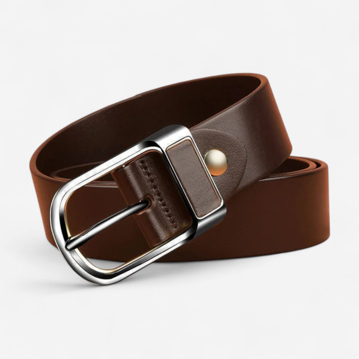 Maison de la Ceinture Café - Argent / 100cm Ceinture cuir homme – Dario