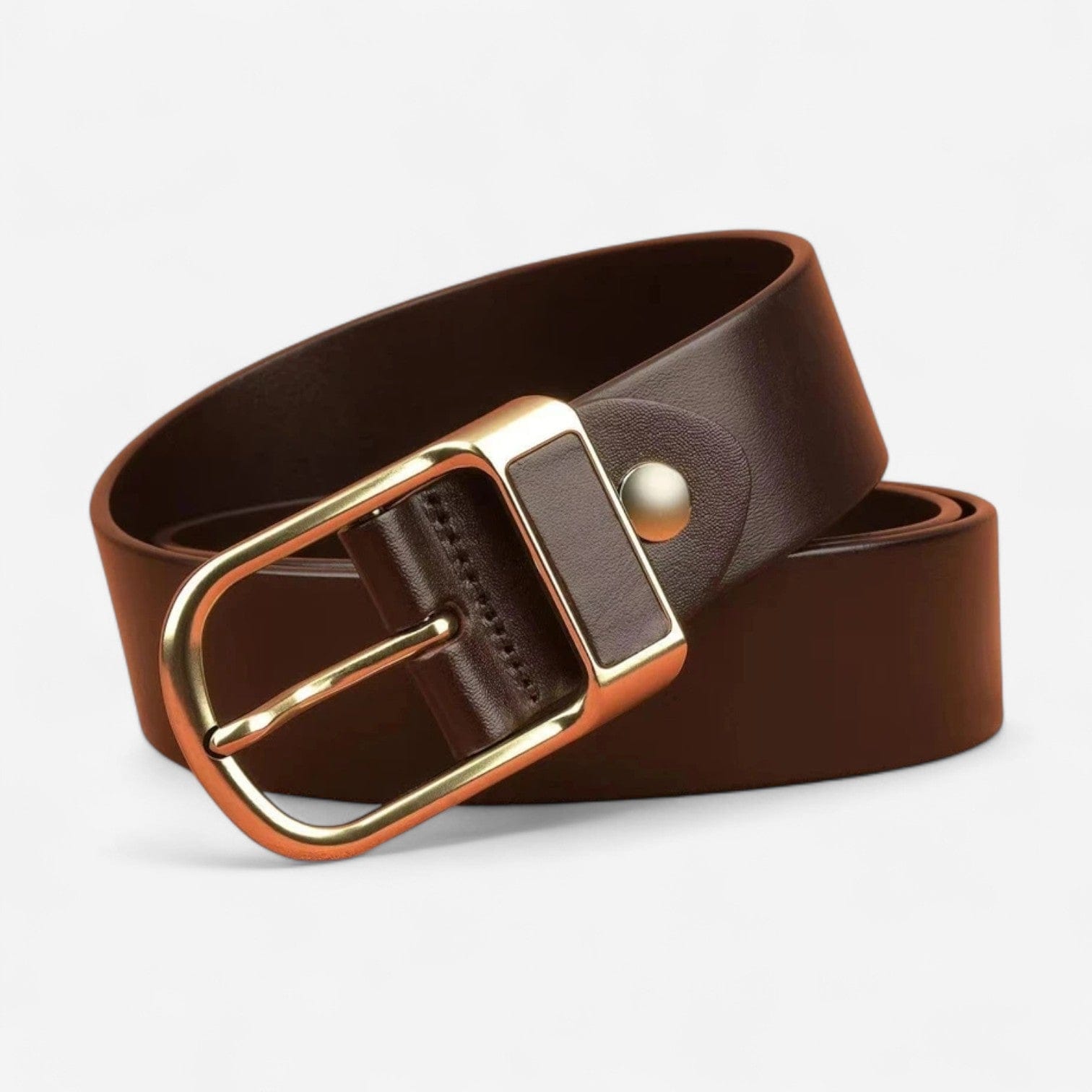Maison de la Ceinture Café - Or / 100cm Ceinture cuir homme – Dario