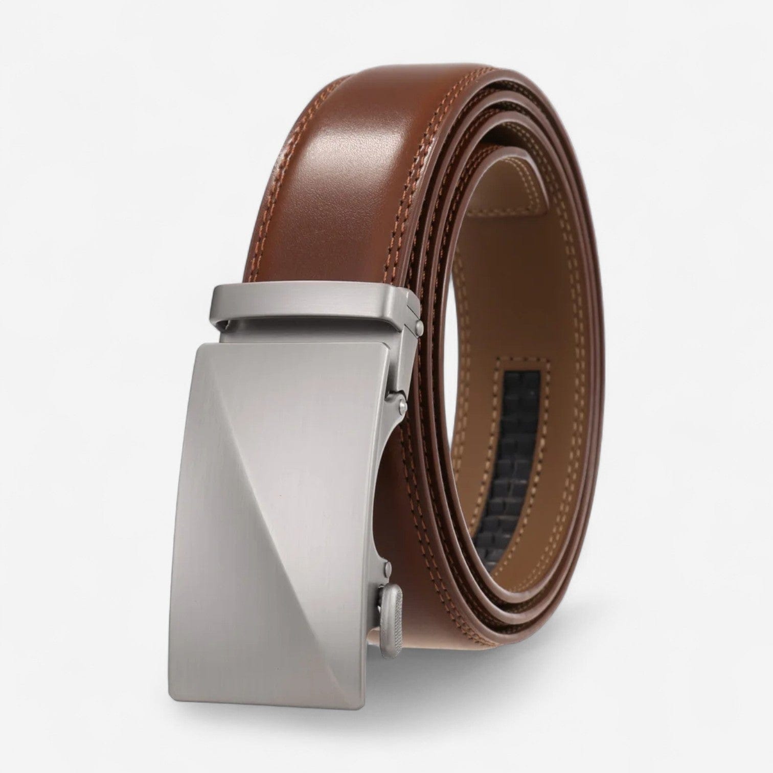 Maison de la Ceinture Café - Argent / 110cm Ceinture cuir homme – Elrick