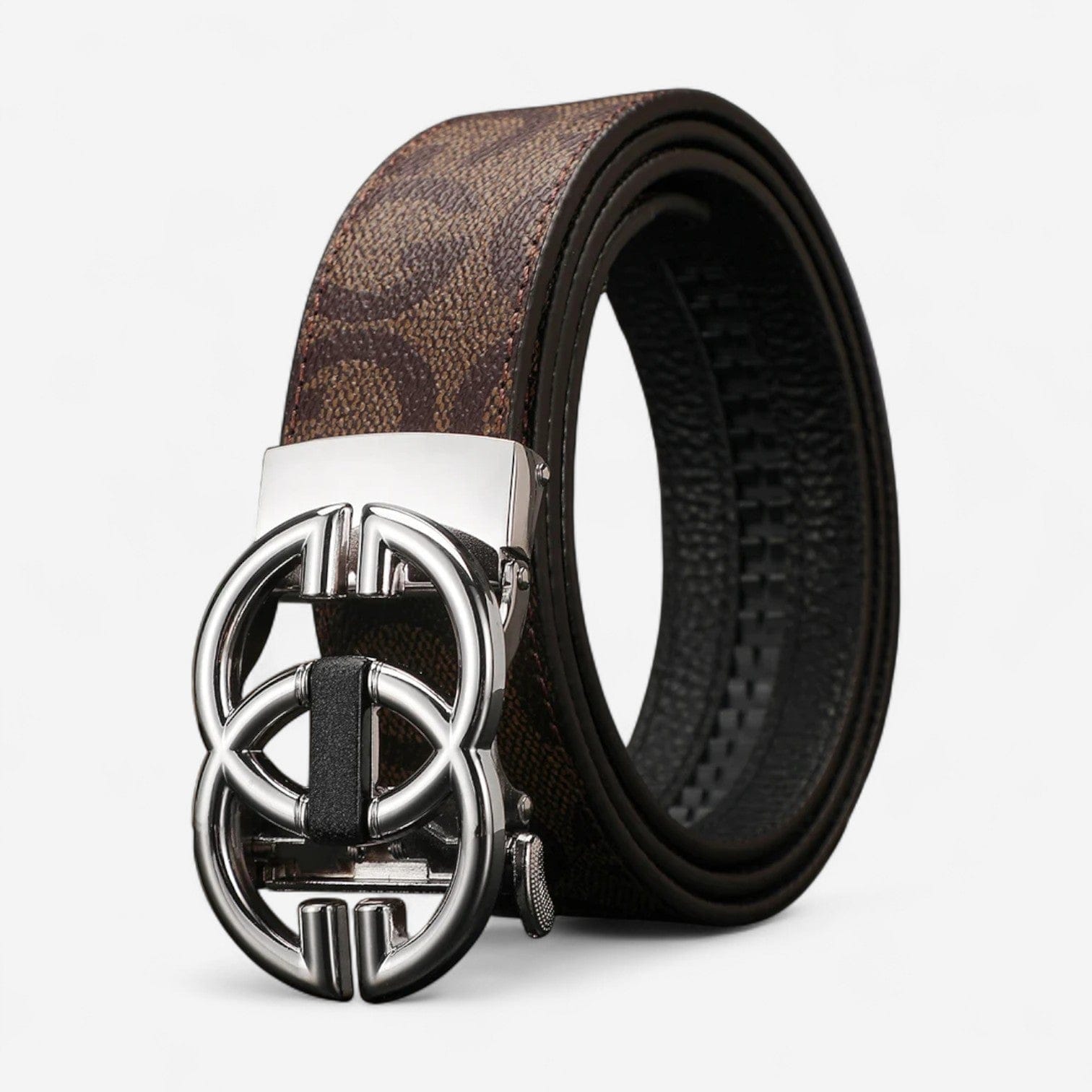 Maison de la Ceinture Café Argent / 100cm Ceinture cuir homme – Lordan