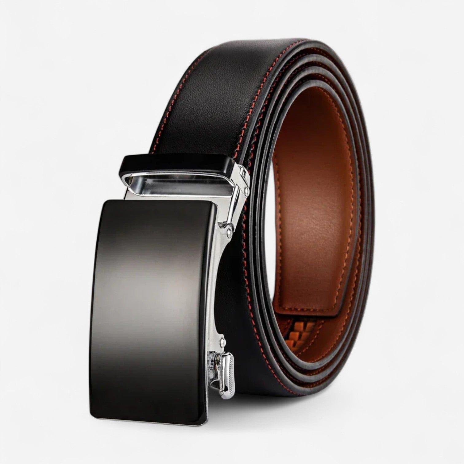 Maison de la Ceinture Noir surpiqûre rouge / 110cm Ceinture cuir homme – Lorvan