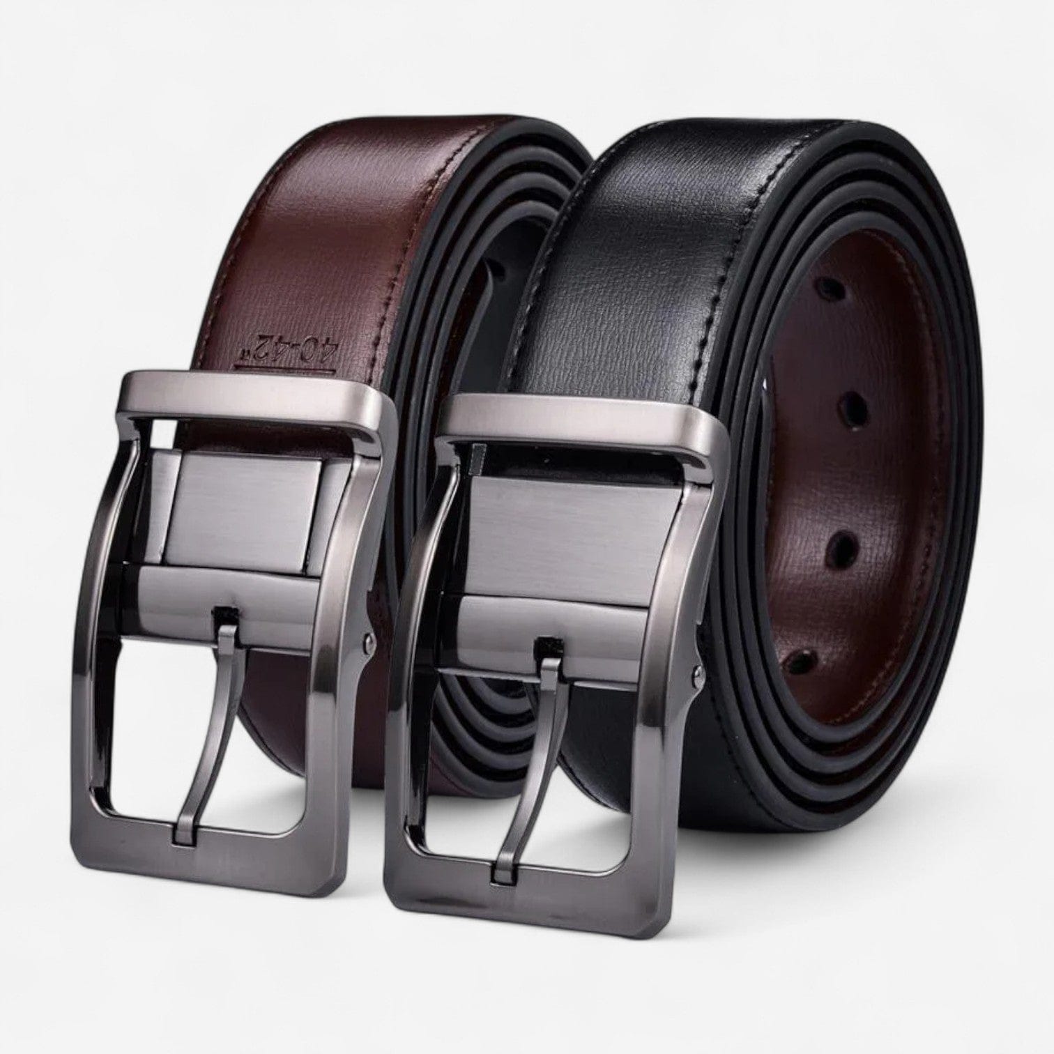 Maison de la Ceinture Noir Café / 85cm Ceinture cuir homme - Valen