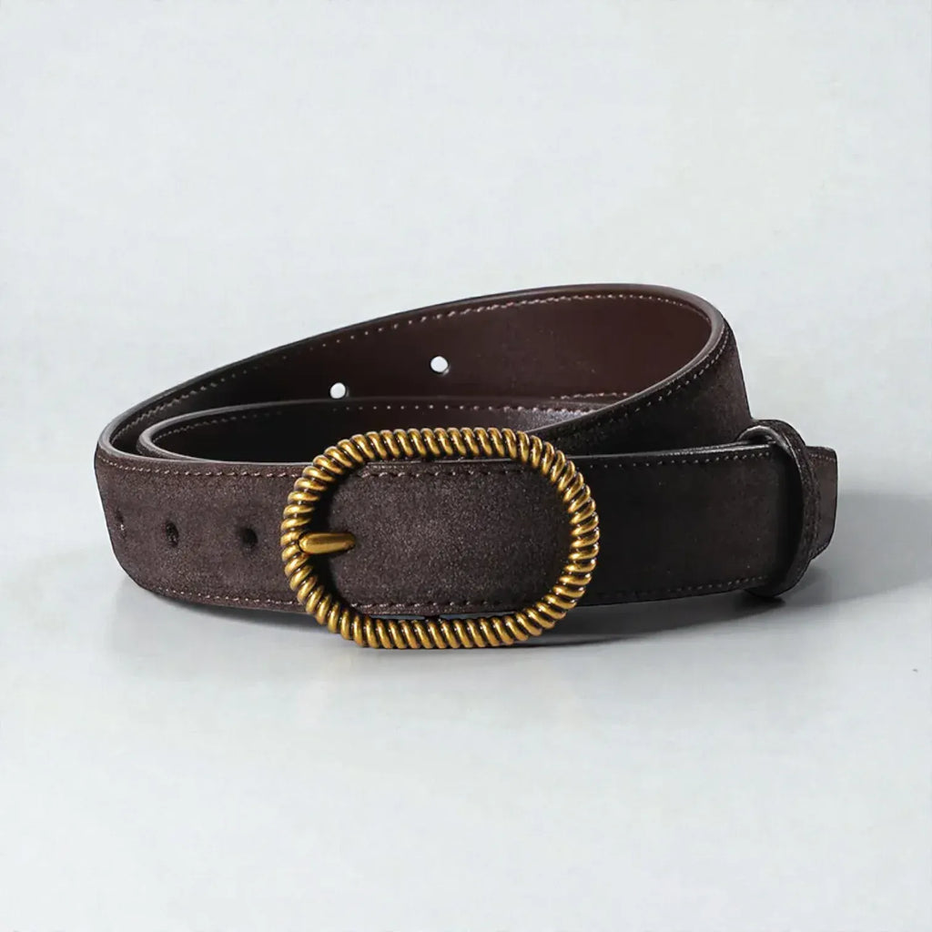 Maison de la Ceinture Café / 100cm Ceinture cuir suédé femme – Velmora
