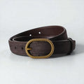 Maison de la Ceinture Café / 100cm Ceinture cuir suédé femme – Velmora