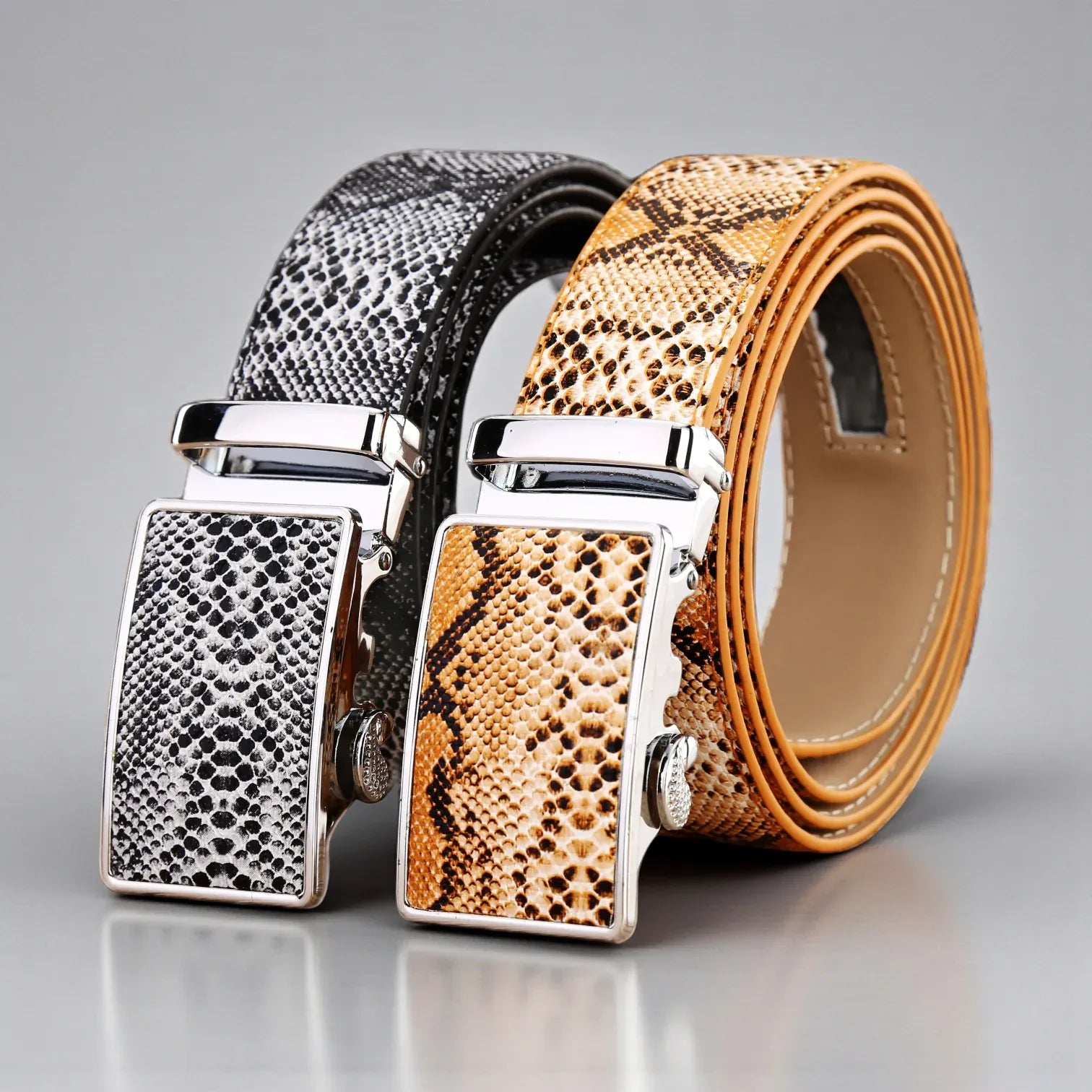 Maison de la Ceinture Ceinture cuir texturé homme – Serpentine Noctis