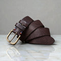 Maison de la Ceinture Café / 100cm Ceinture cuir texturé homme – Serydan