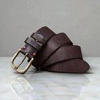 Maison de la Ceinture Café / 100cm Ceinture cuir texturé homme – Serydan