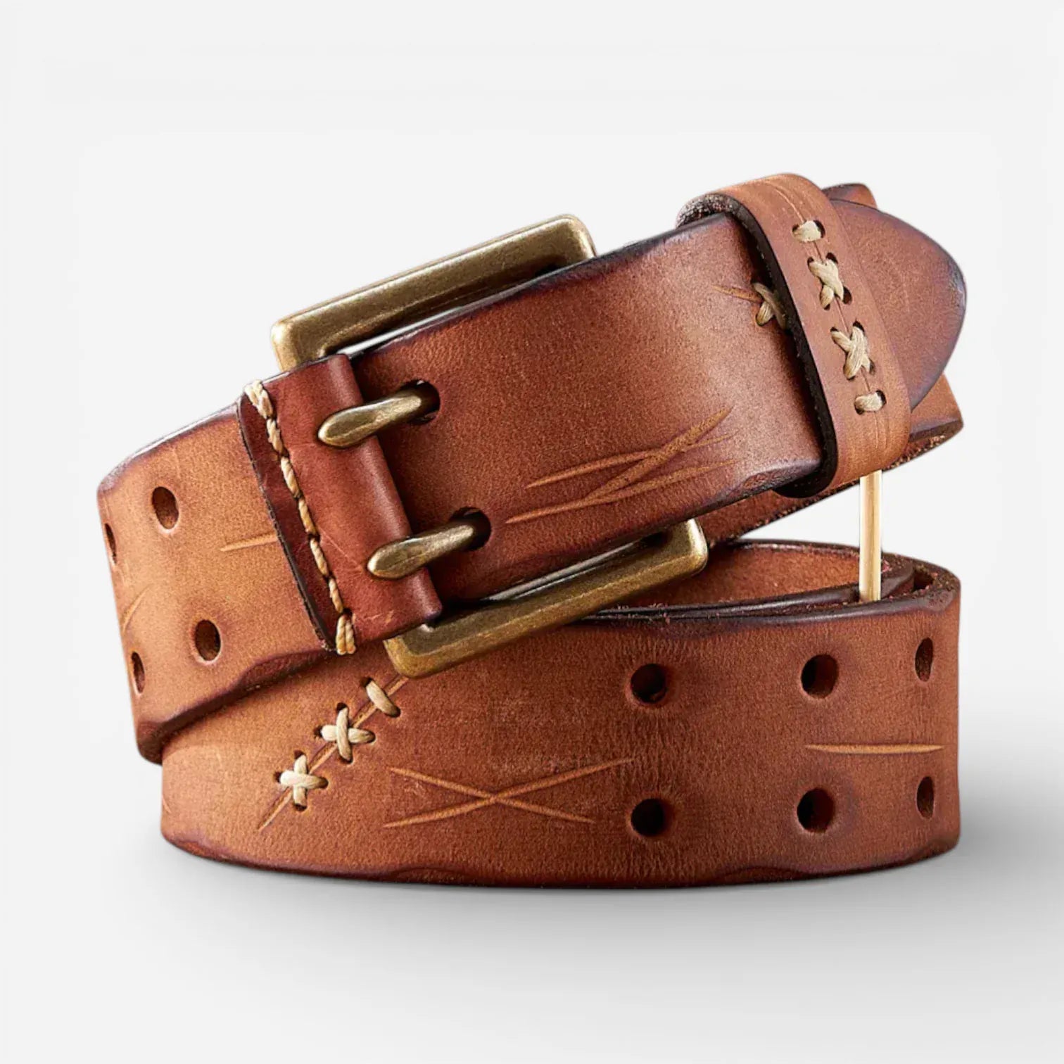 Maison de la Ceinture Cognac / 105cm Ceinture cuir vintage homme – Bravor