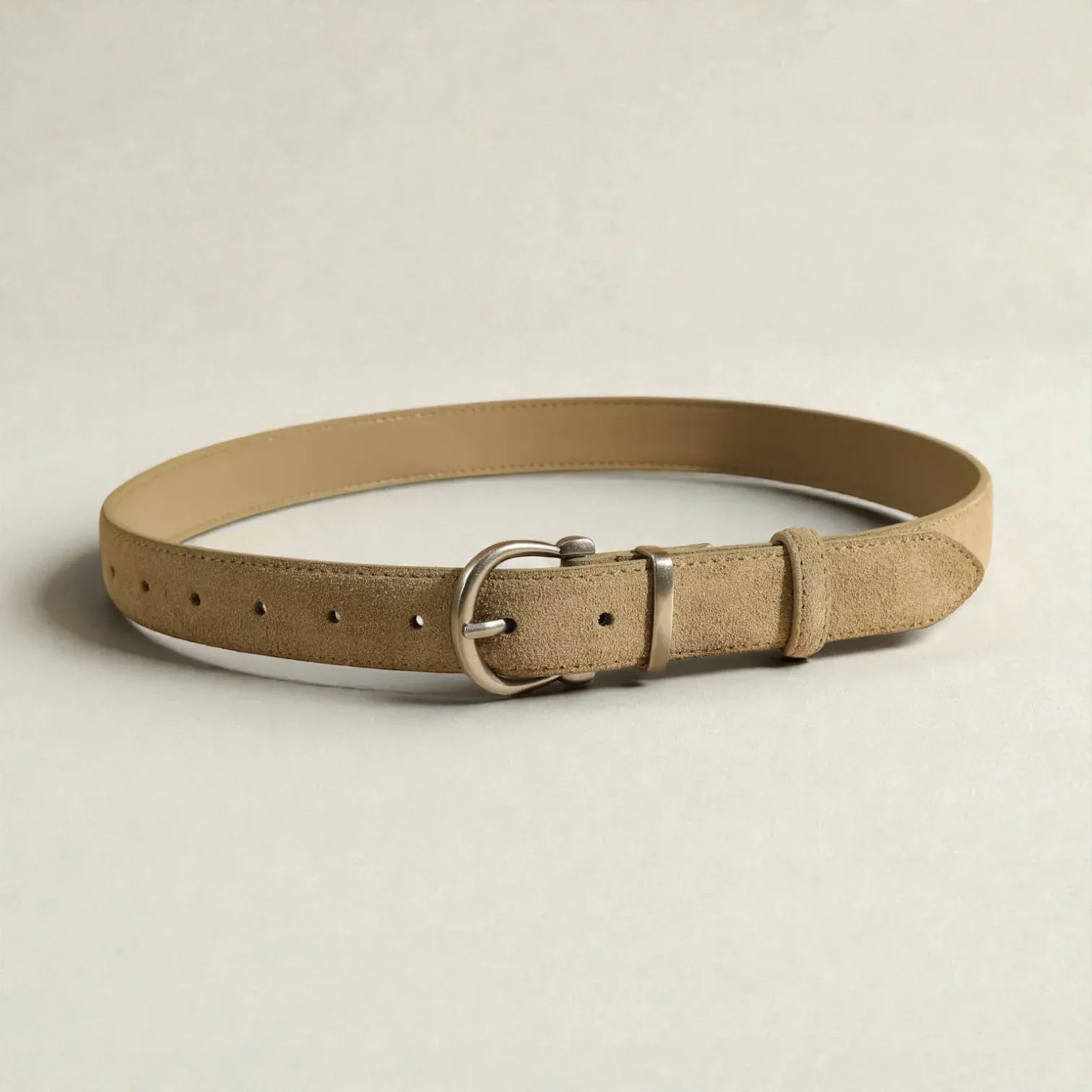 Maison de la Ceinture Beige / 100cm Ceinture en cuir suédé femme – Elvanna