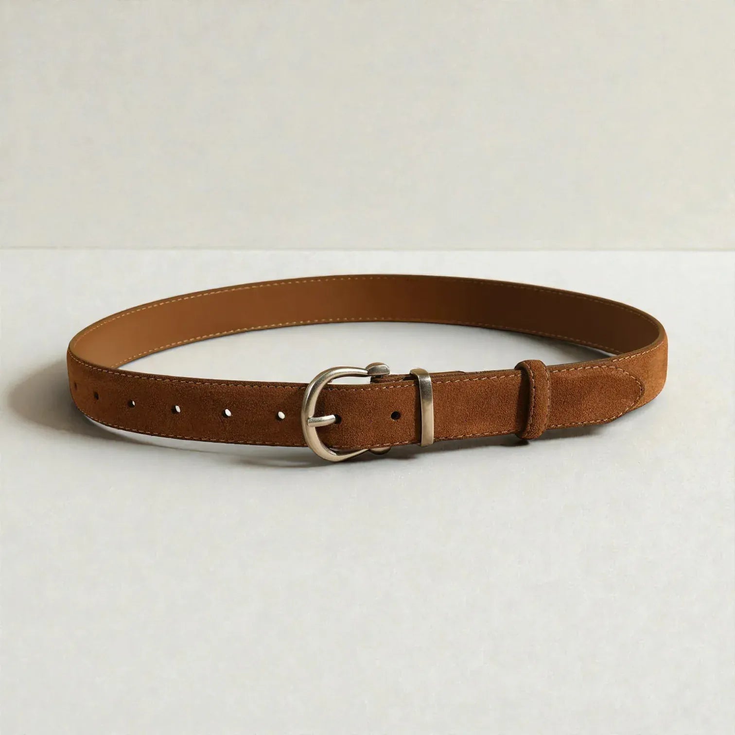 Maison de la Ceinture Cognac / 100cm Ceinture en cuir suédé femme – Elvanna